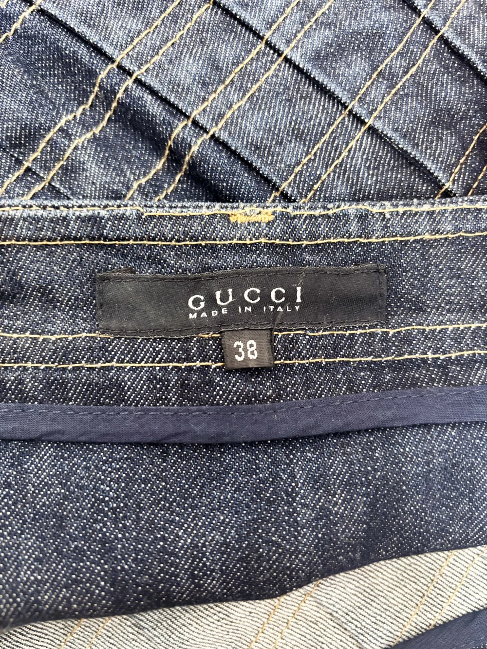 Gucci S/S 2004 pleated denim skirt — JAMES VELORIA